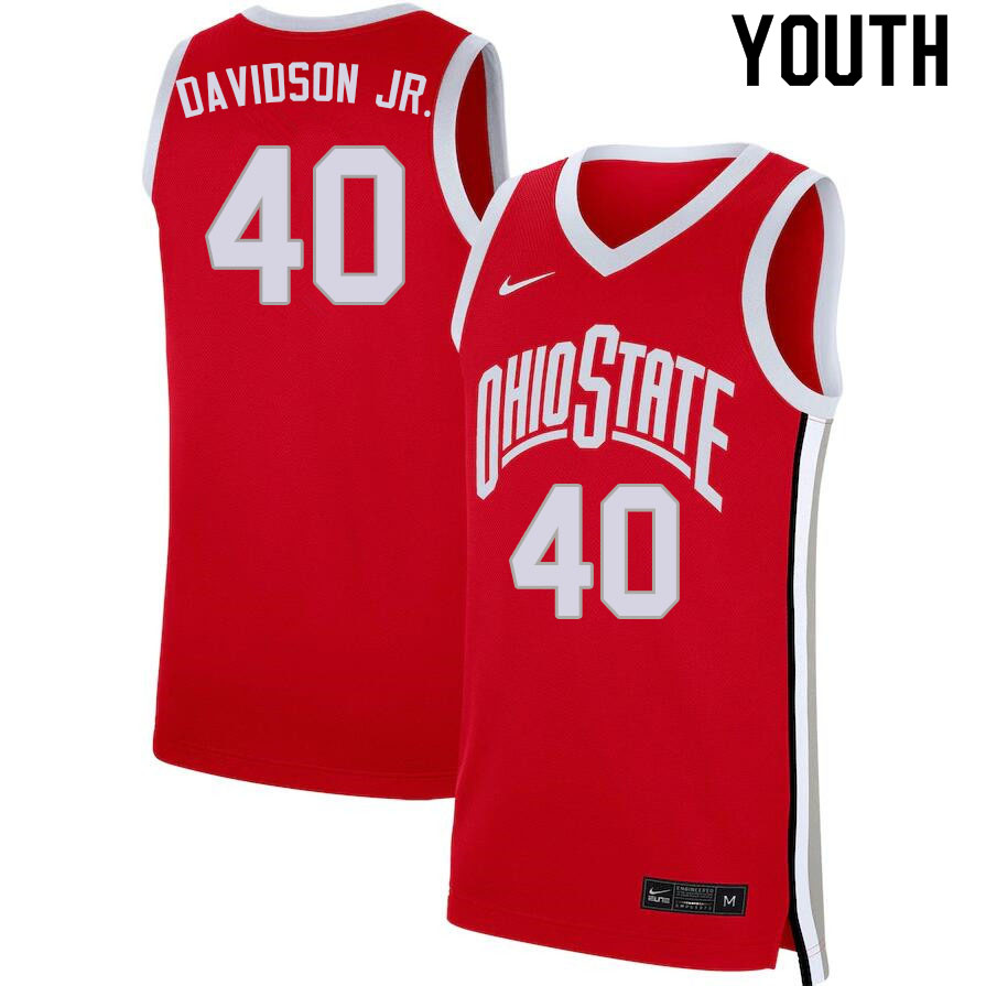 Youth #40 Jansen Davidson Jr. Ohio State Buckeyes College Basketball Jerseys Sale-Scarlet